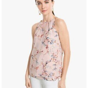 WHBM floral cherry blossom Shell tank top blouse